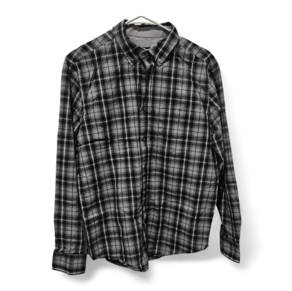 George Men's Monochrome Plaid Button Down Shirt